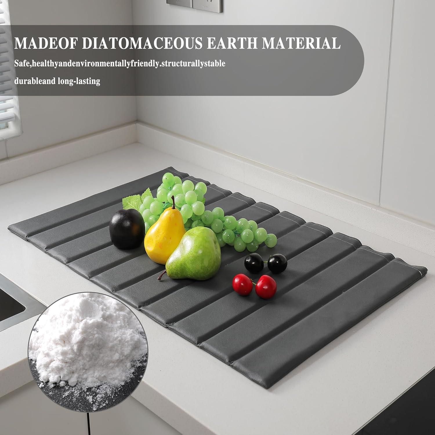 Alfombrilla de Secado de Piedra Diatomácea MORANDI 63x40cm Gris