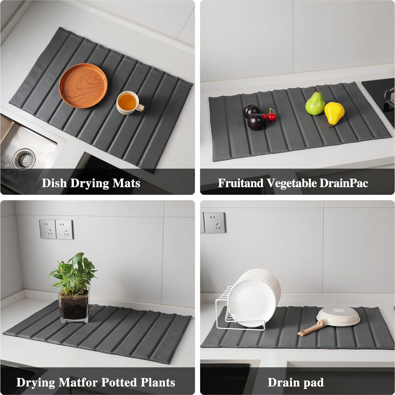 Alfombrilla de Secado de Piedra Diatomácea MORANDI 63x40cm Gris