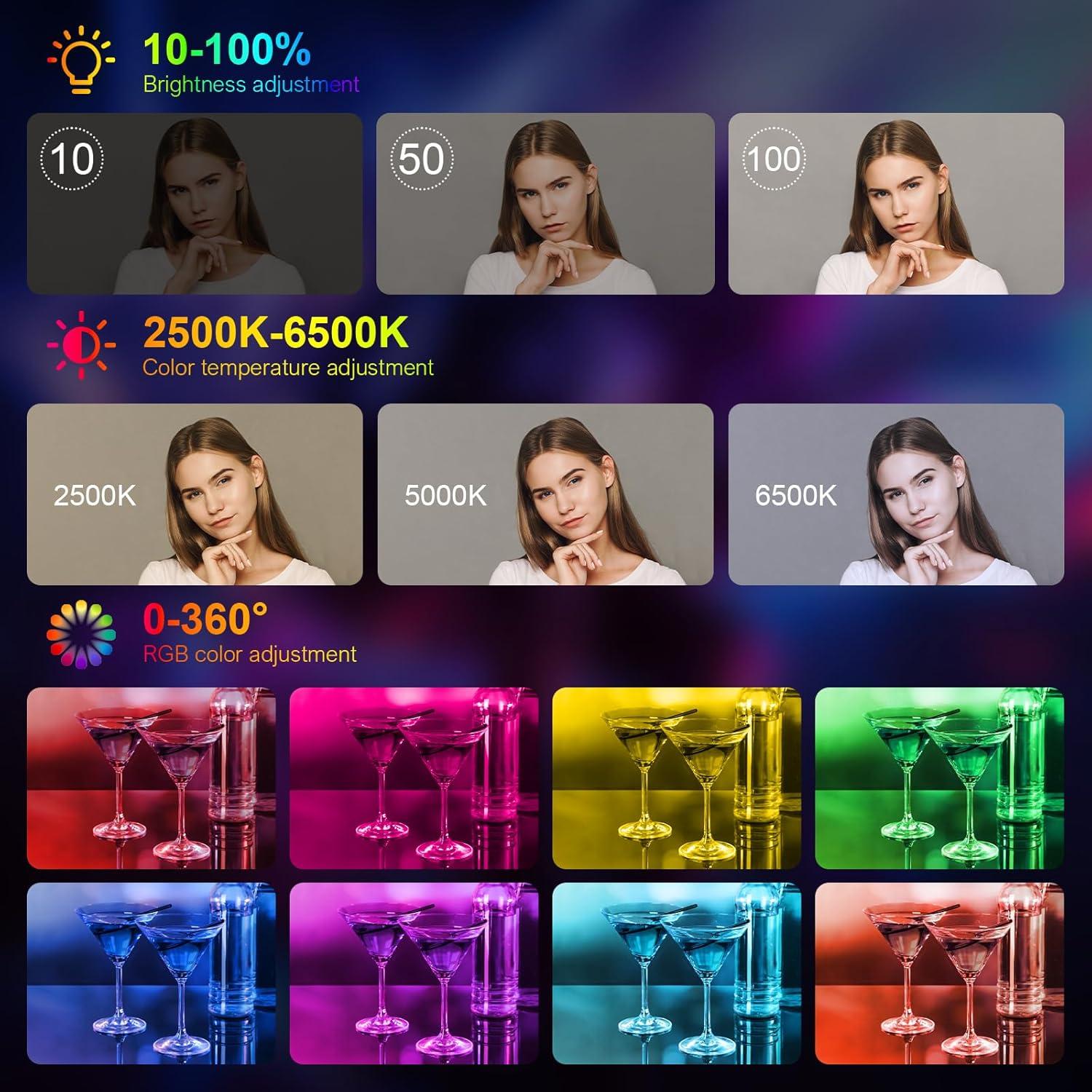 Luz de Cámara RGB Hagibis 360° LED Portátil 2200mAh