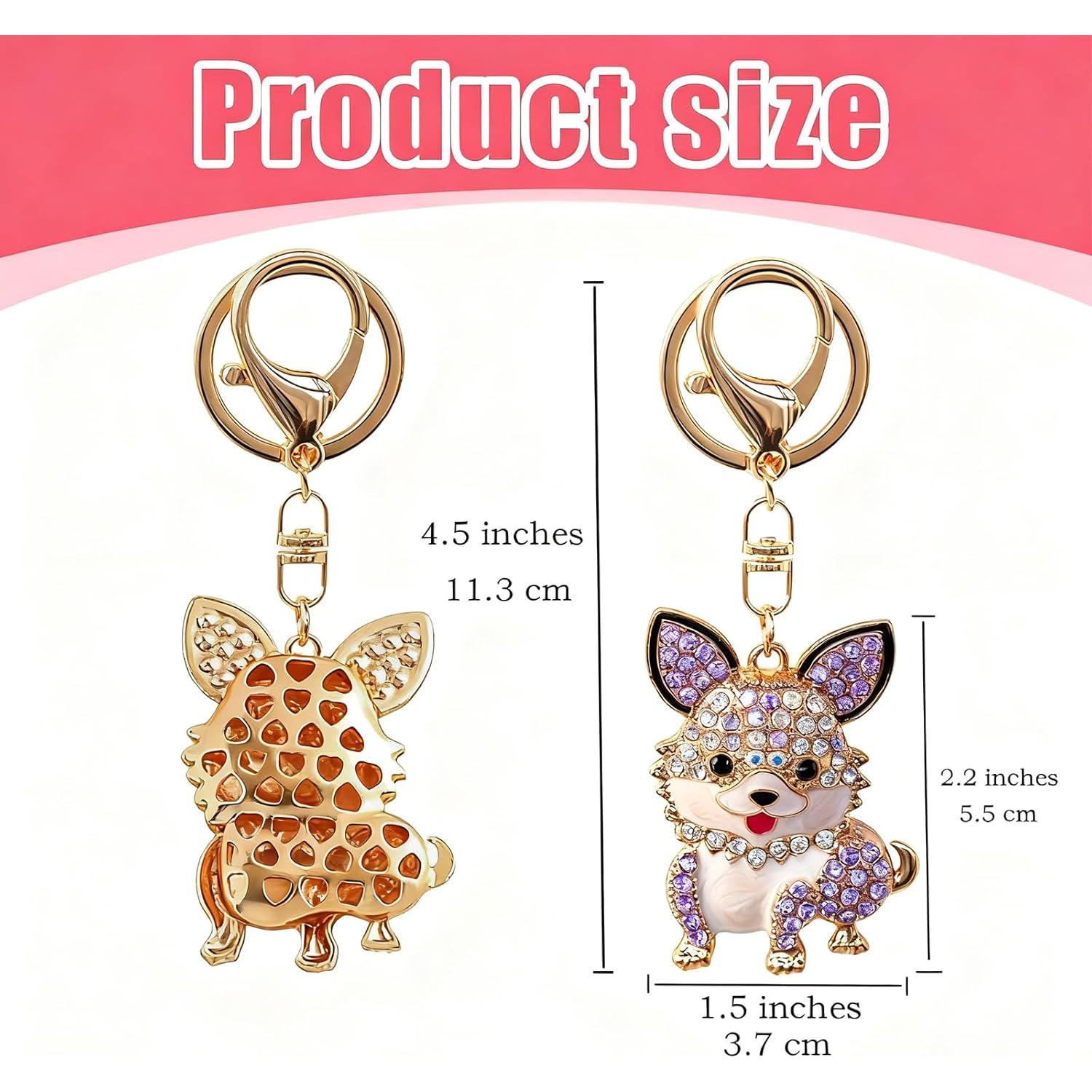 Llavero Corgi Brillante para Mujeres - Accesorio de Moda