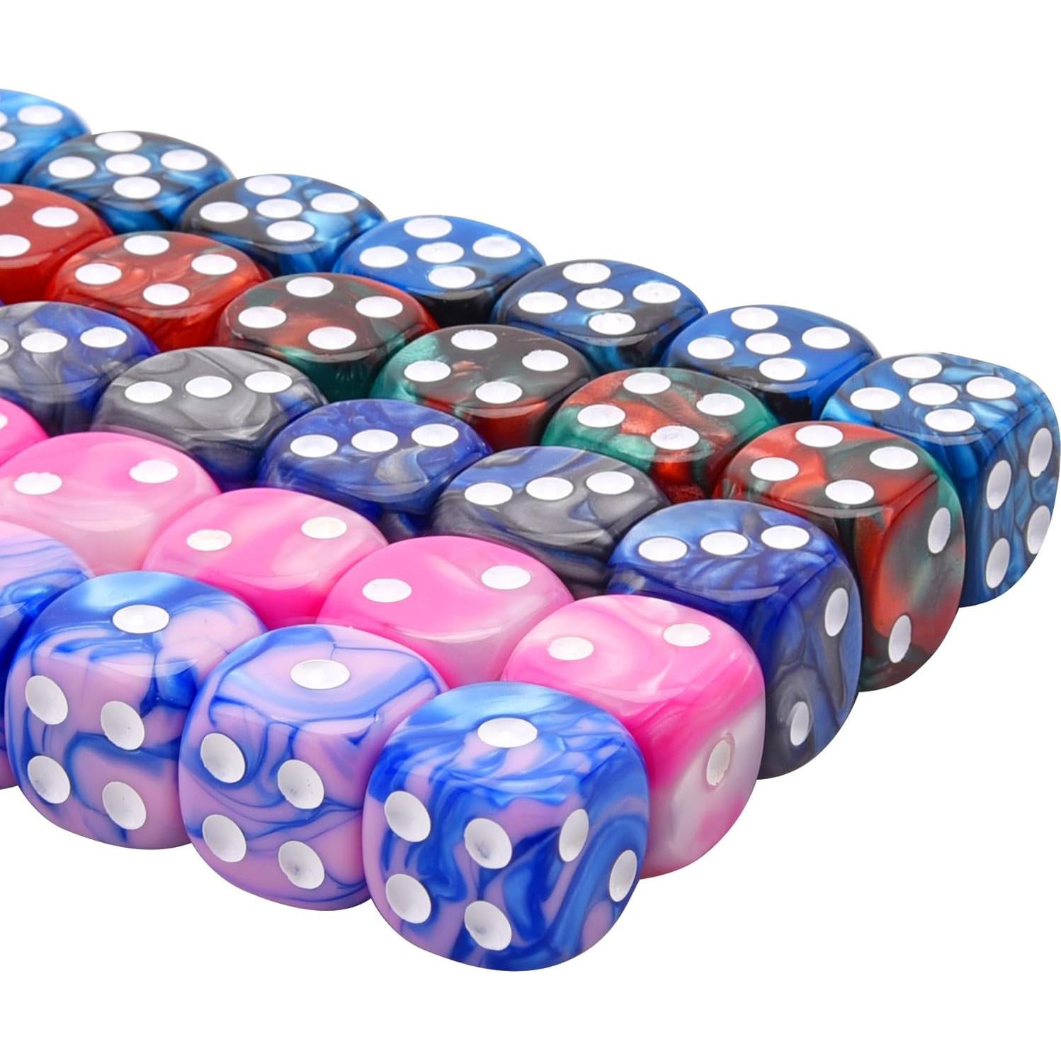 Dados de Juego AUSTOR 50 Piezas 16mm 5 Colores