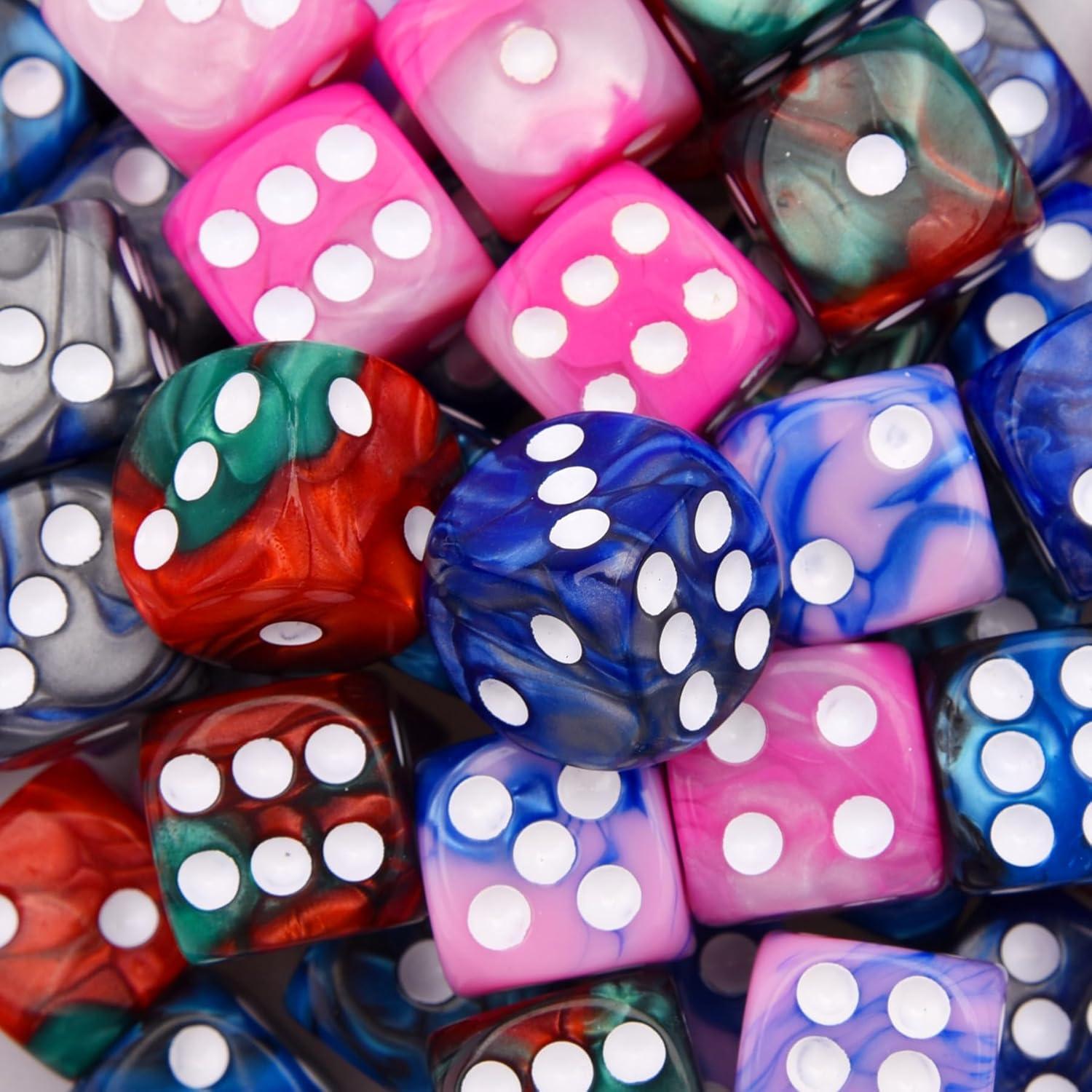 Dados de Juego AUSTOR 50 Piezas 16mm 5 Colores