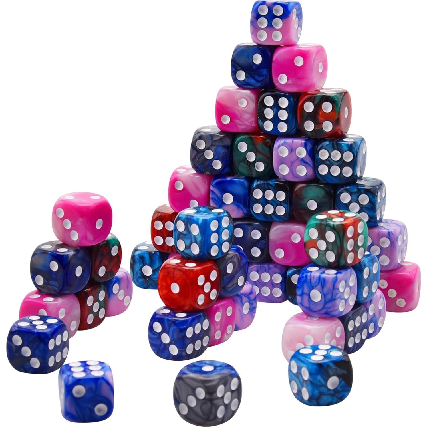 Dados de Juego AUSTOR 50 Piezas 16mm 5 Colores