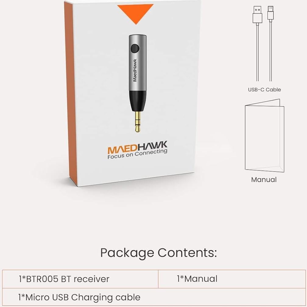 Receptor Bluetooth 5.0 Maedhawk BTR005 para Coche 3.5mm