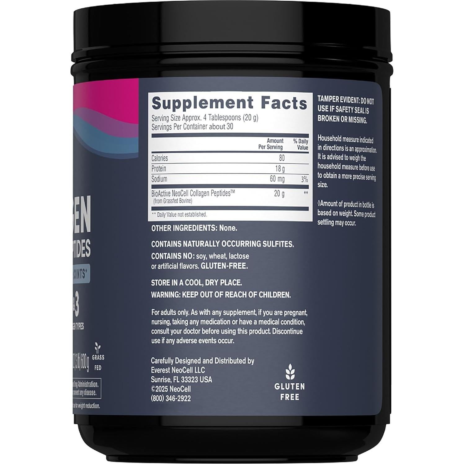 NeoCell Super Collagen Peptides Polvo 600 g Sin Sabor