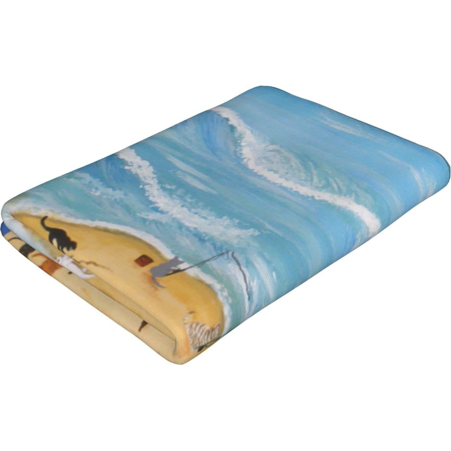 Toalla de Playa Microfibra COMFAR Gato 76x152cm Secado Rápido