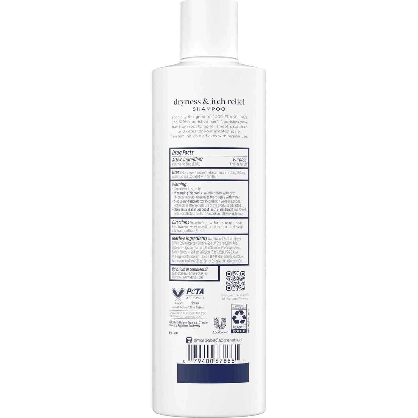 Champú Dove Derma Sequedad + Picazón 354 ml - Cuero Cabelludo Saludable