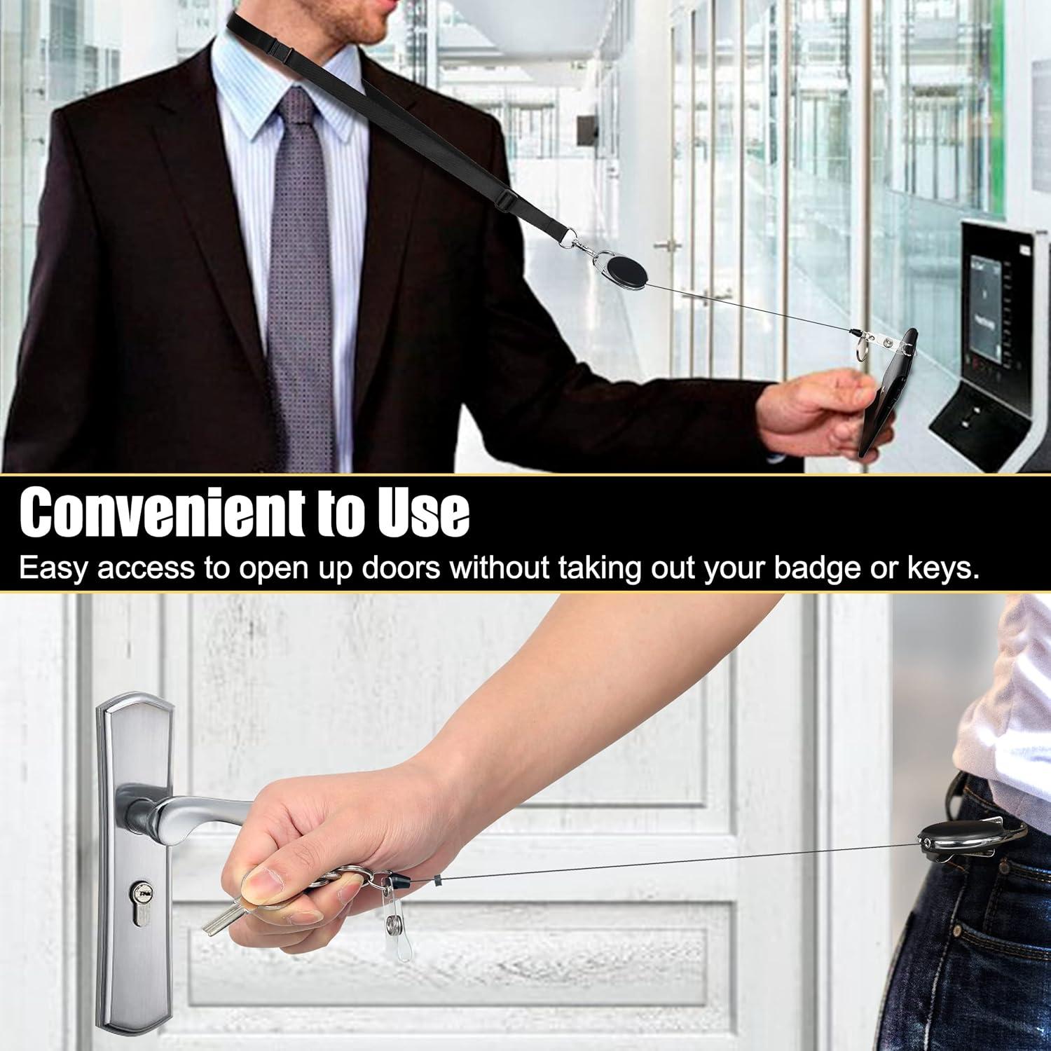 Soporte de Identificación Retráctil ELV con Billetera RFID Negra