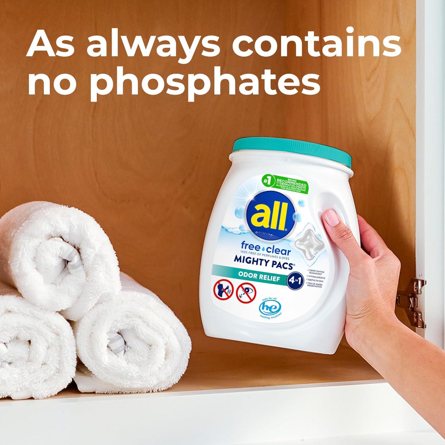 Detergente para Ropa All Mighty Pacs 56 Unidades Hipoalergénico