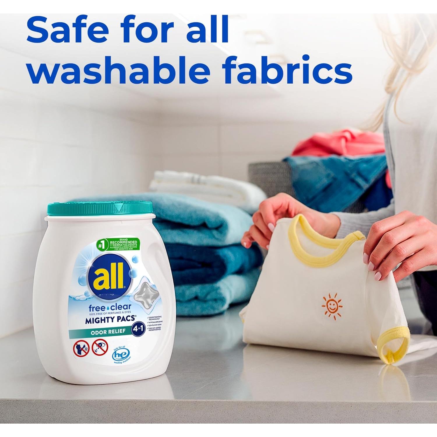 Detergente para Ropa All Mighty Pacs 56 Unidades Hipoalergénico