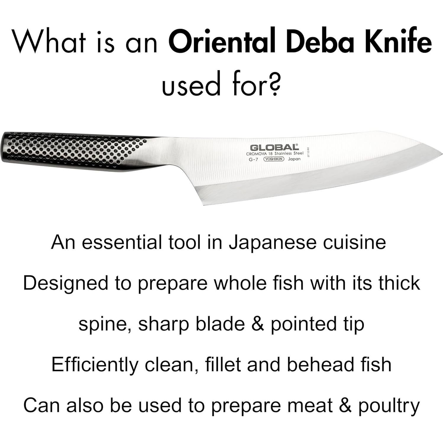 Cuchillo Deba Global G-7 de 17.8 cm - Acero Inoxidable Japonés