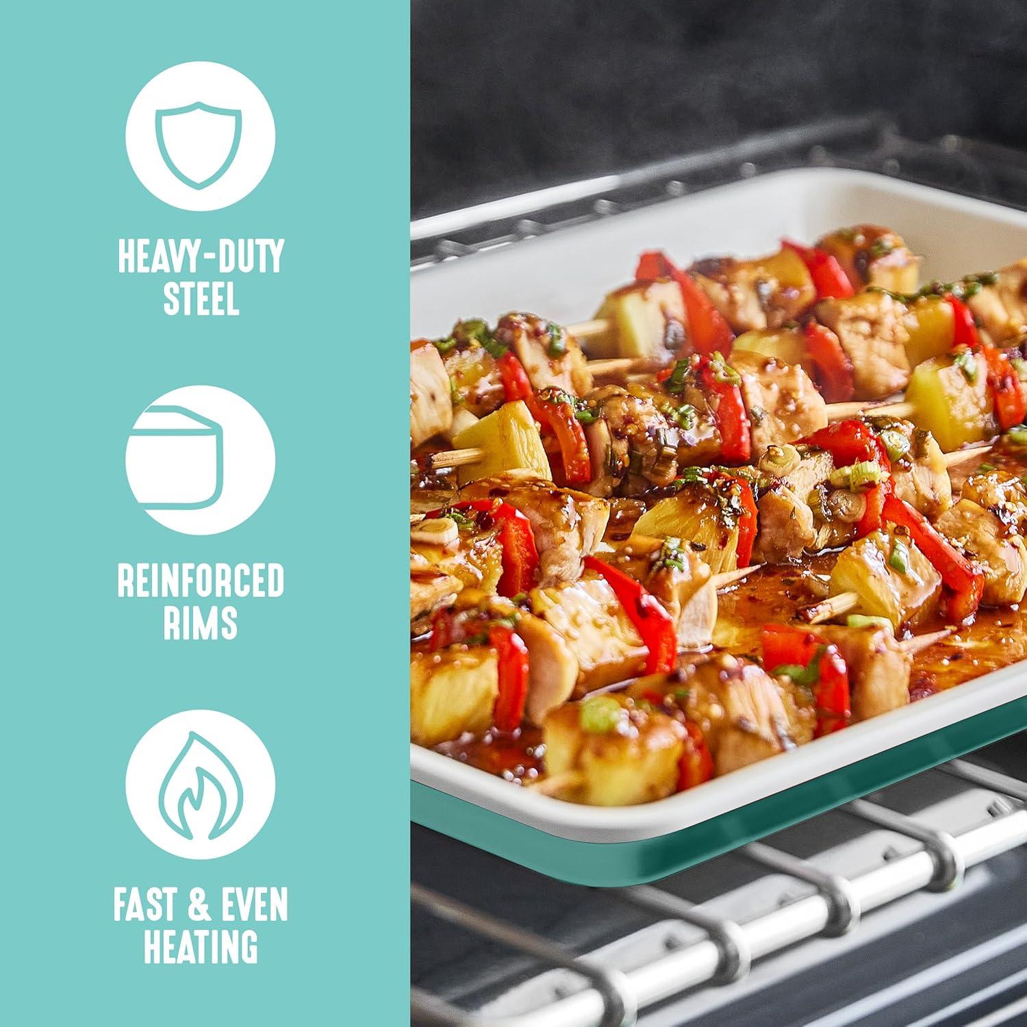 Set de 2 Bandejas para Hornear GreenLife 33x23 cm Cerámica Antiadherente