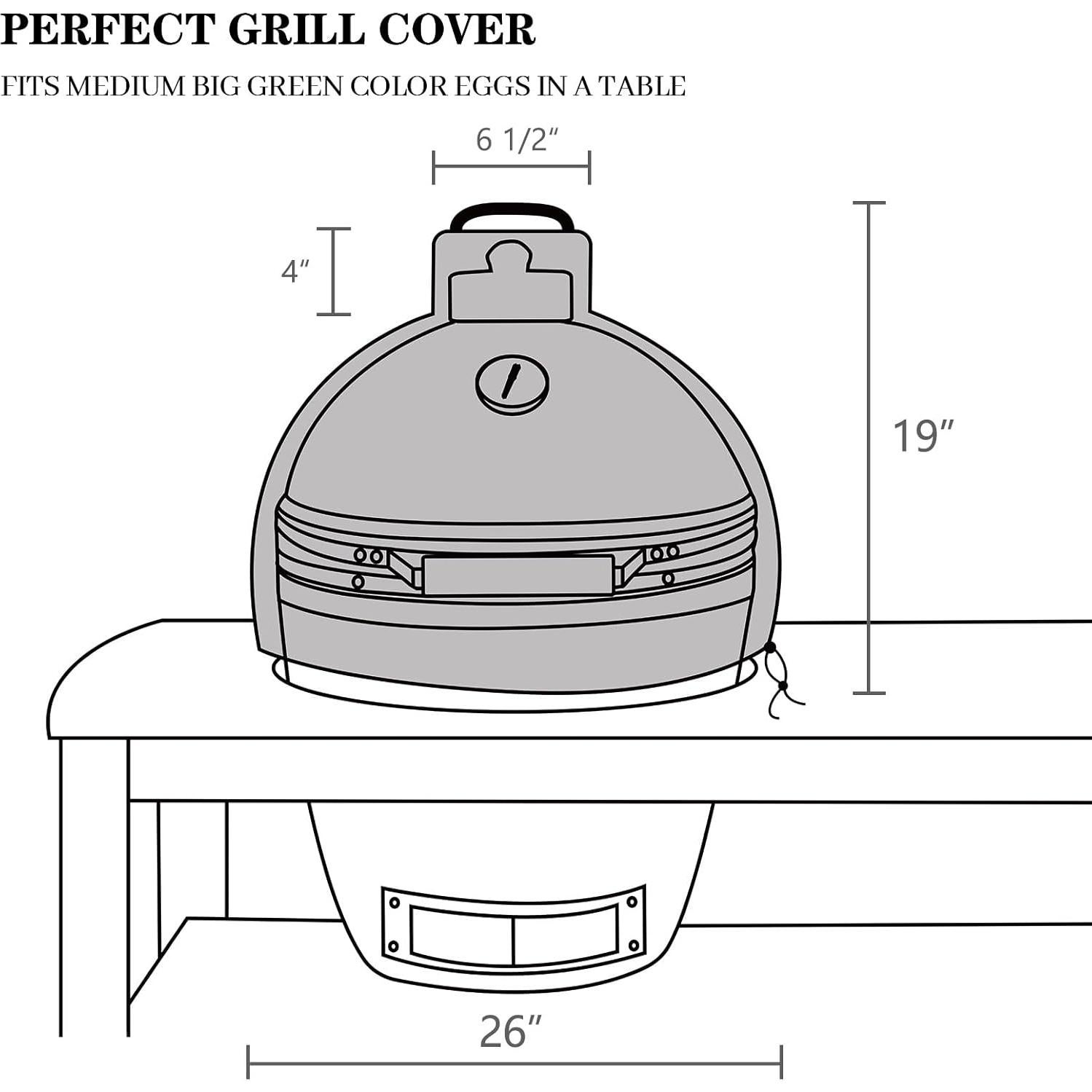 Cubierta para Parrilla Kamado KAMaster 26" (66 cm) Gris