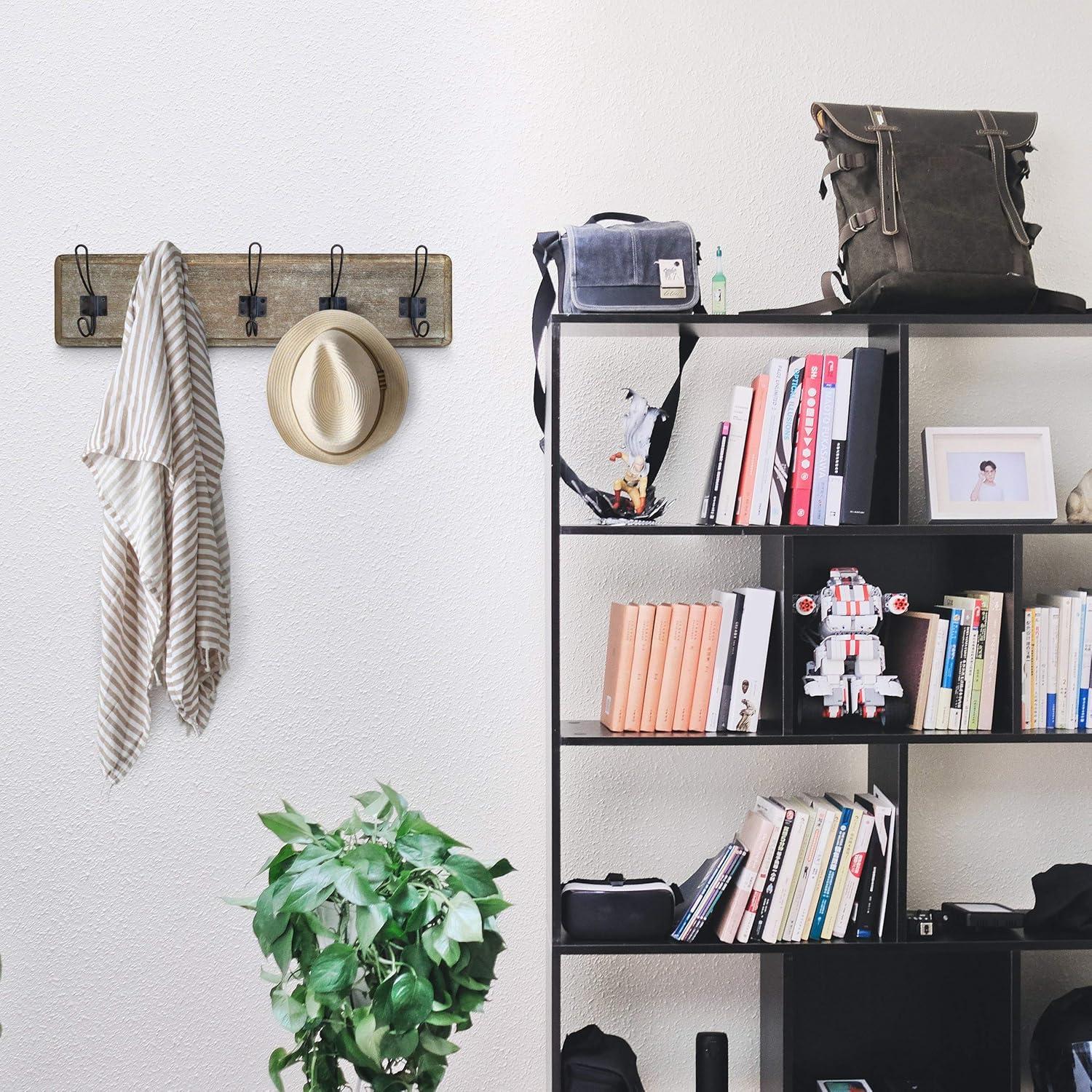 Perchero de Pared Rústico HBCY Creations 61 cm 5 Ganchos Madera