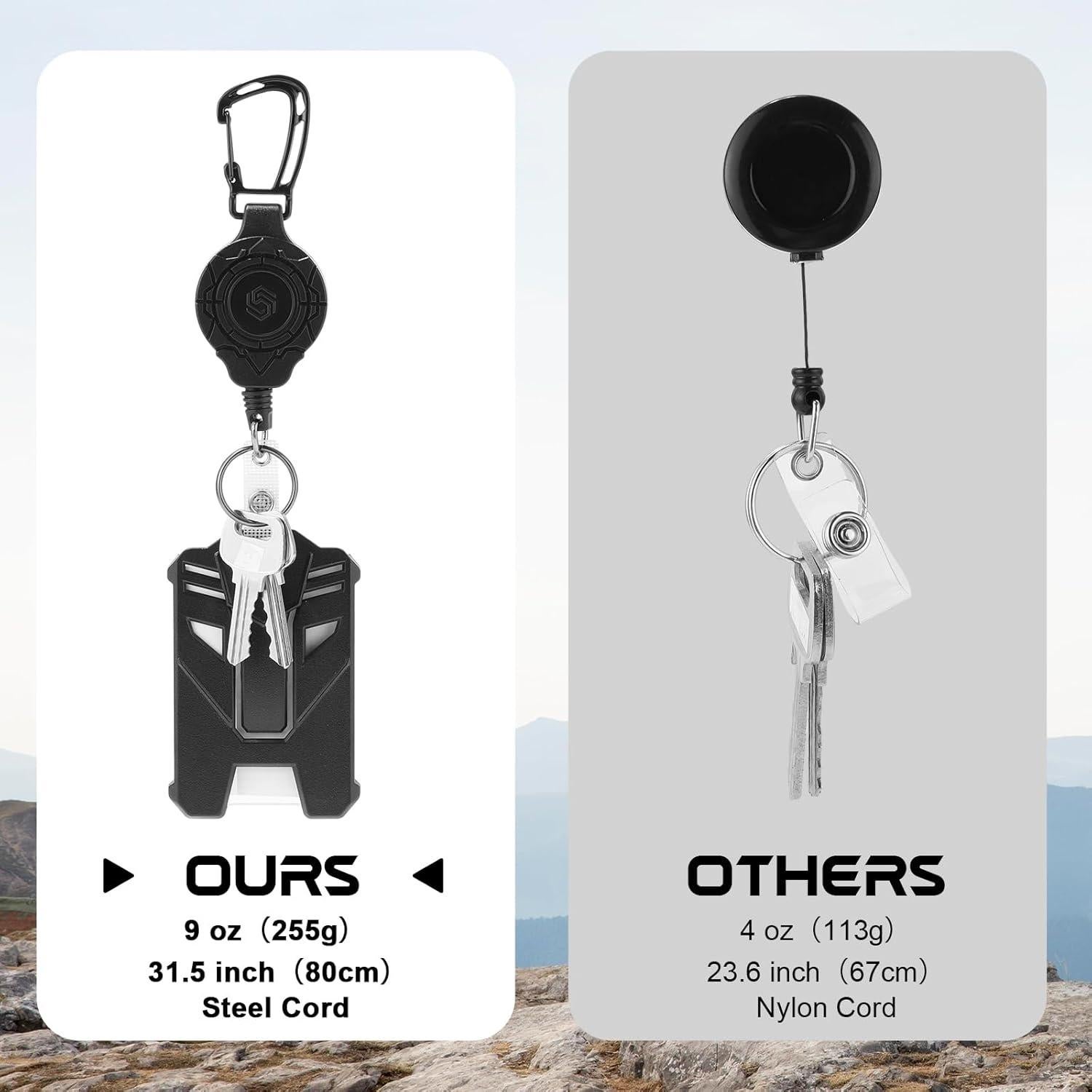 BESARME Set 2 Sujetadores Insignias Retráctiles 80 cm