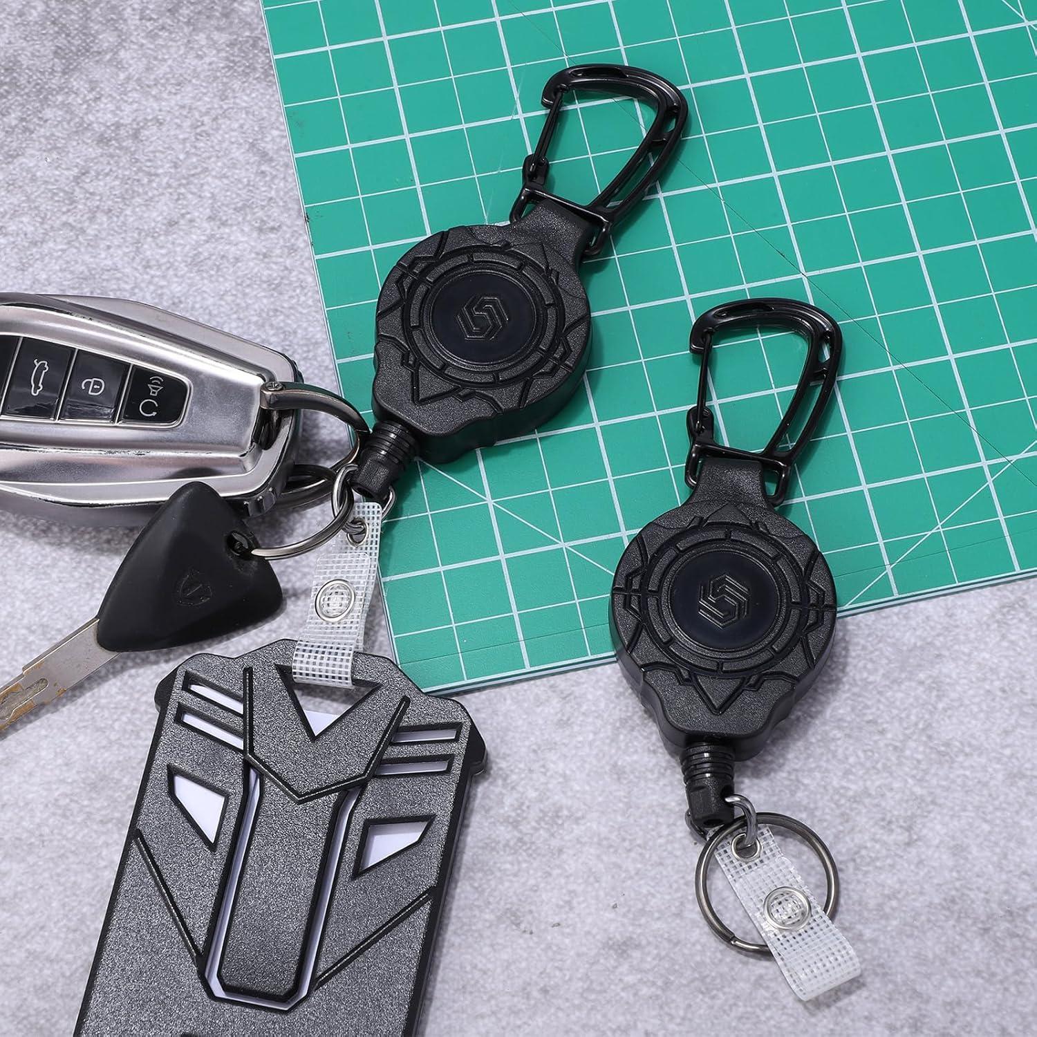 BESARME Set 2 Sujetadores Insignias Retráctiles 80 cm