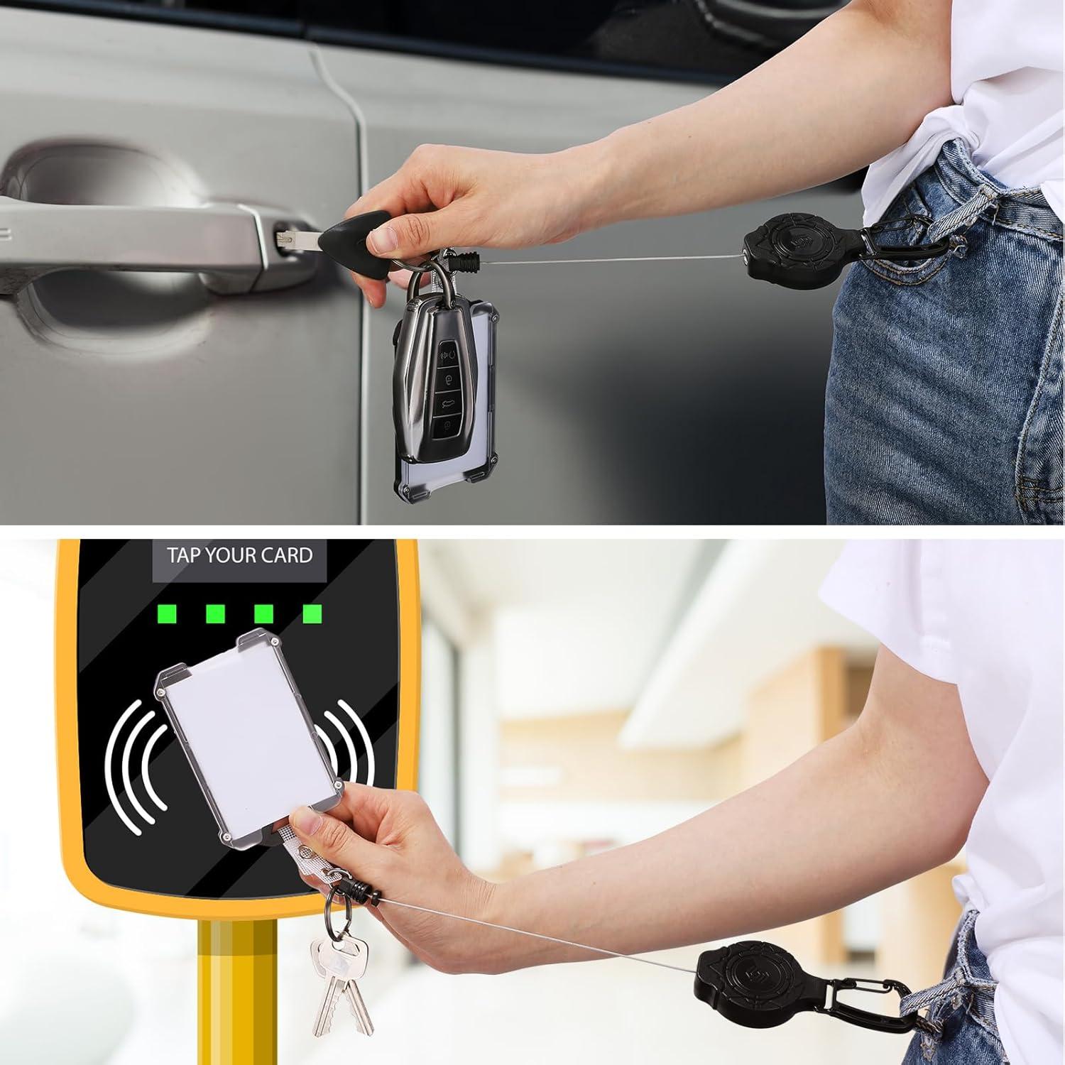 BESARME Set 2 Sujetadores Insignias Retráctiles 80 cm