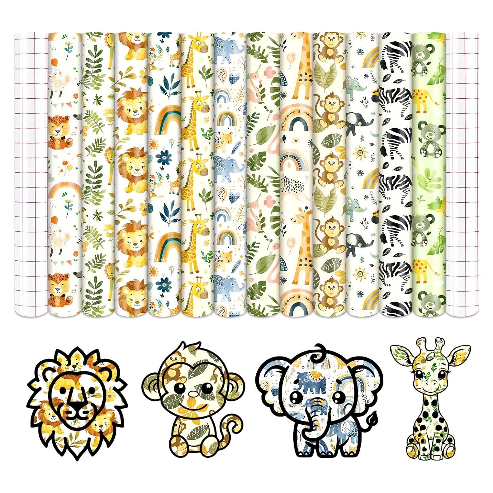 Vinilo Permanente Tintnut Animales 12 Hojas 30.48x25.4cm