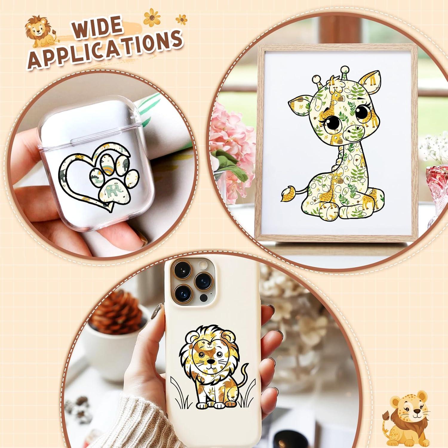 Vinilo Permanente Tintnut Animales 12 Hojas 30.48x25.4cm