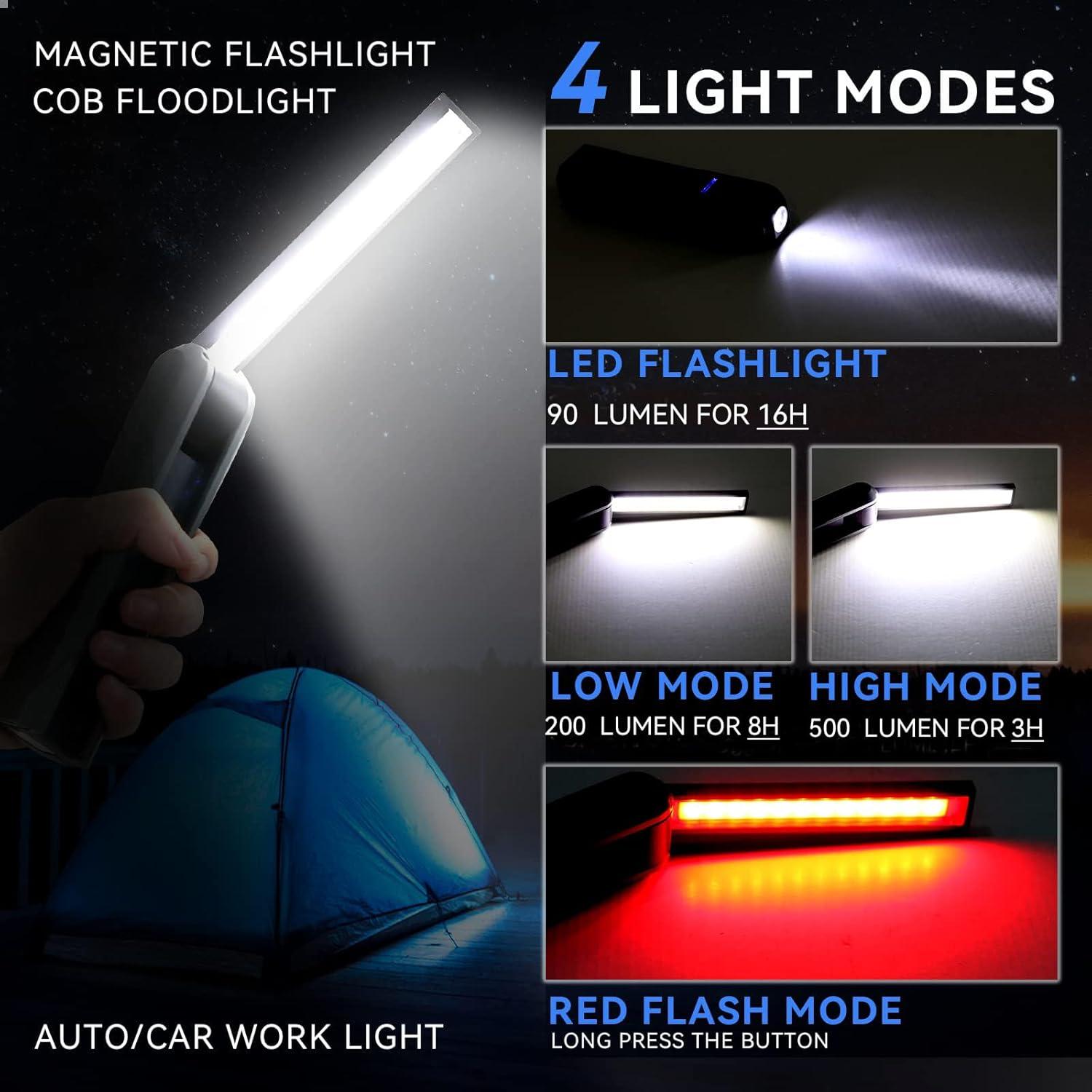 Luz de Trabajo LED Recargable Durapower 800 Lúmenes Plegable