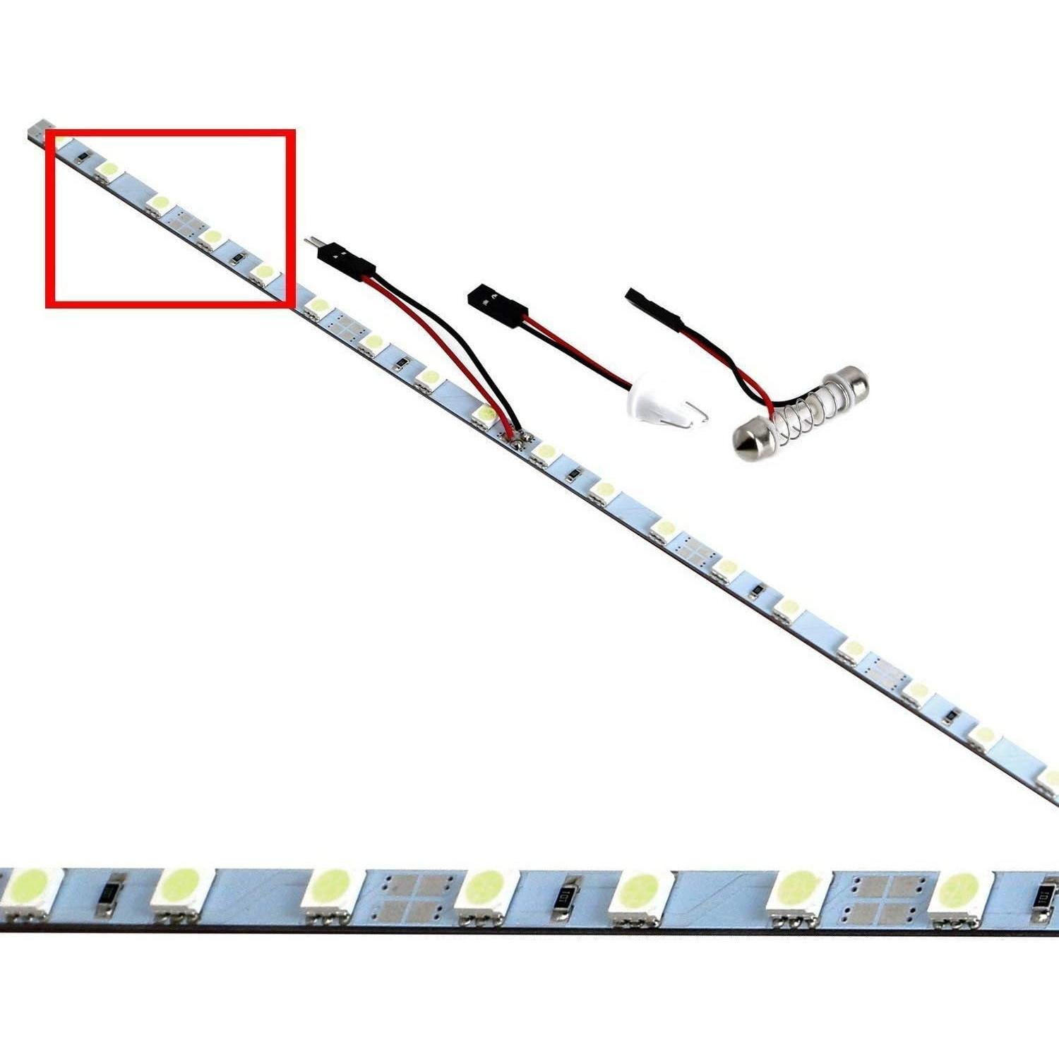 Tira de Luz LED iJDMTOY 30.48 cm Azul Hielo para Maletero