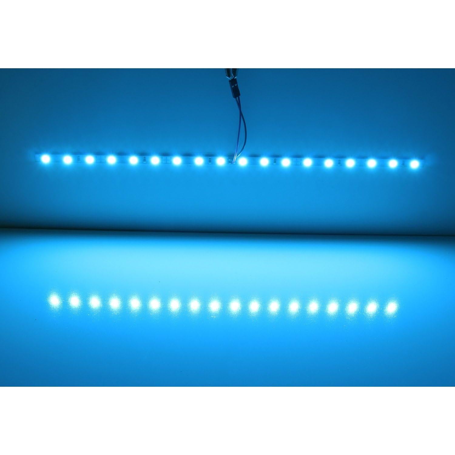 Tira de Luz LED iJDMTOY 30.48 cm Azul Hielo para Maletero