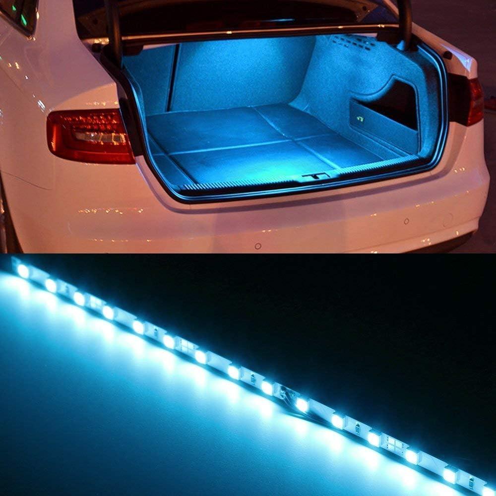 Tira de Luz LED iJDMTOY 30.48 cm Azul Hielo para Maletero