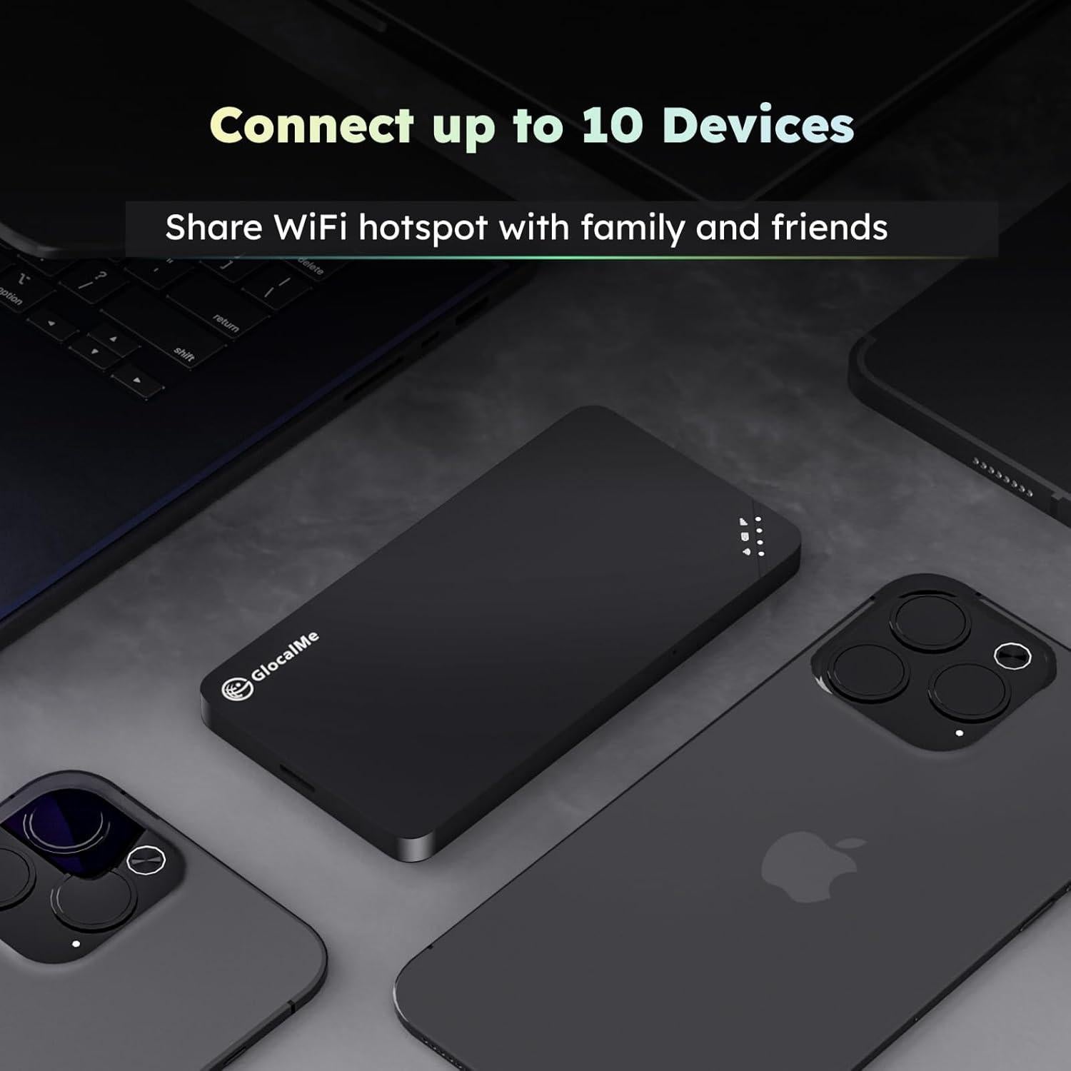 GlocalMe U3 Punto de Acceso Móvil 4G LTE Portátil para Viajes