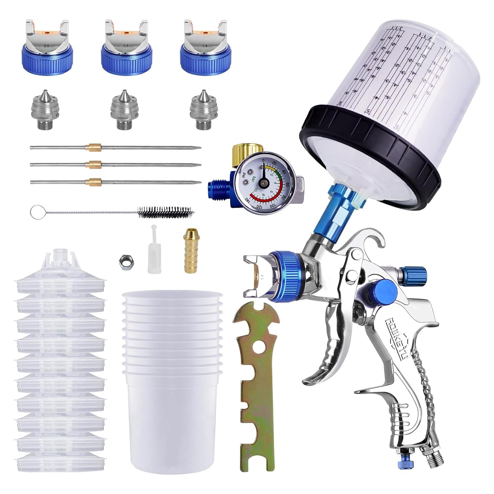 Pulverizador de pintura HVLP ROIKETU 600ML 10 piezas