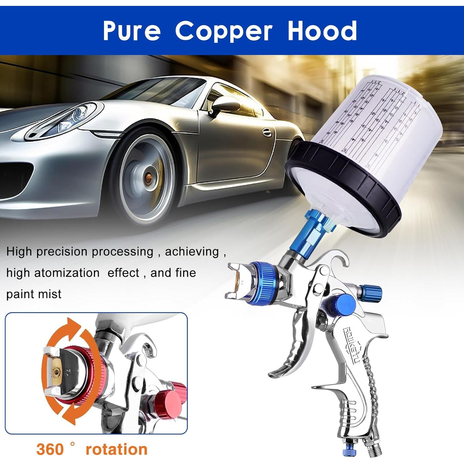 Pulverizador de pintura HVLP ROIKETU 600ML 10 piezas