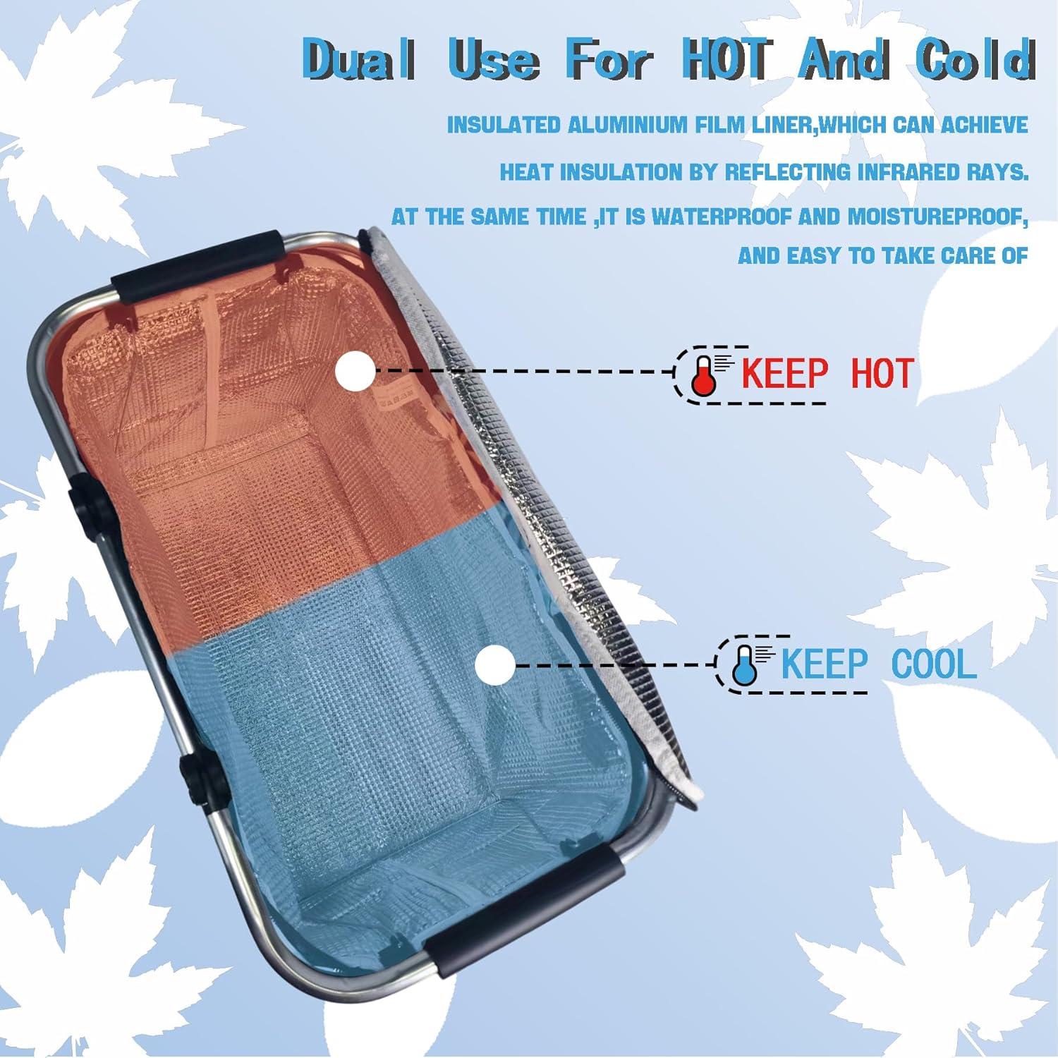 Cesta de Picnic Aislada Aikolesa 25L Plegable Azul