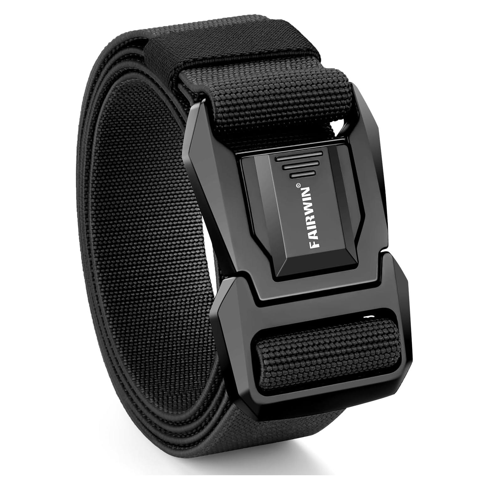 Cinturón FAIRWIN táctico de nylon elástico 115 cm negro