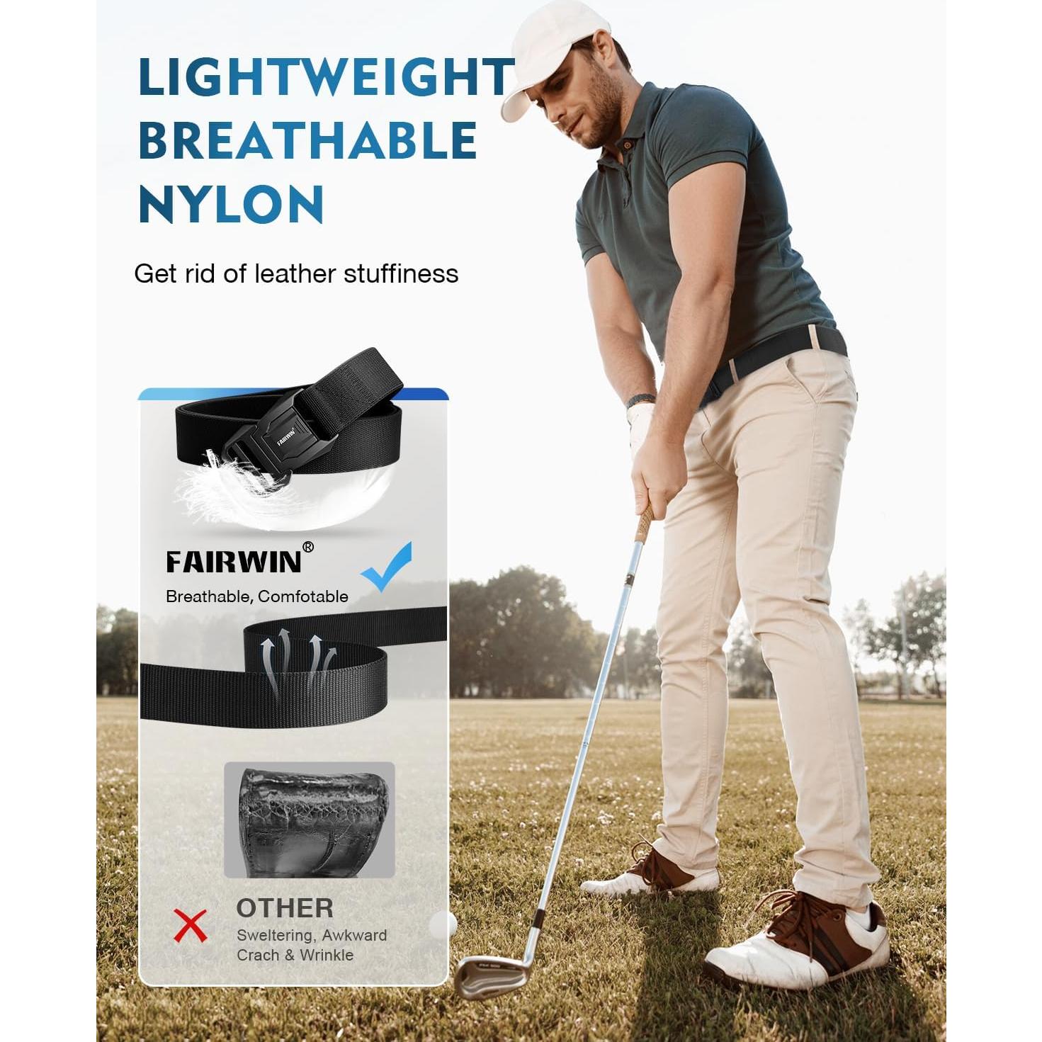 Cinturón FAIRWIN táctico de nylon elástico 115 cm negro