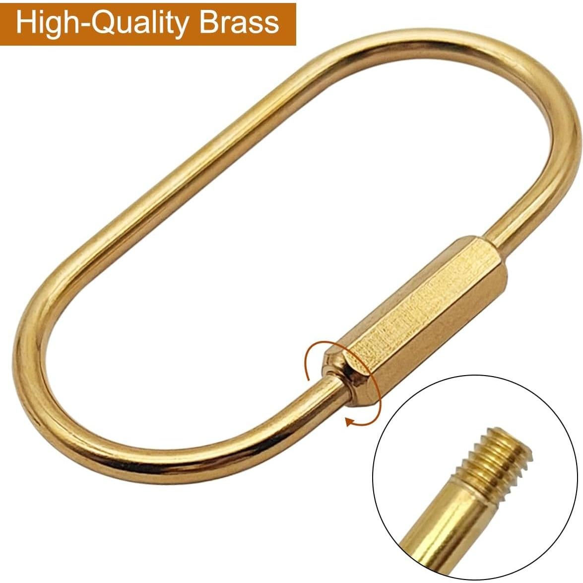 Conjunto de 4 llaveros de latón dorado con anillos en O