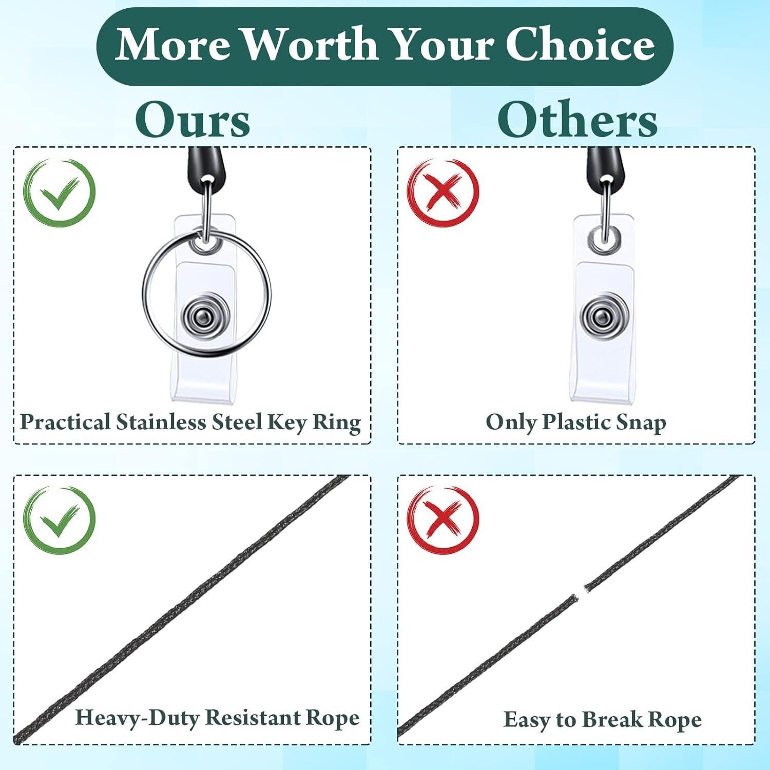 80 Clips de Insignia Retráctiles Laumoi para Oficina Negro