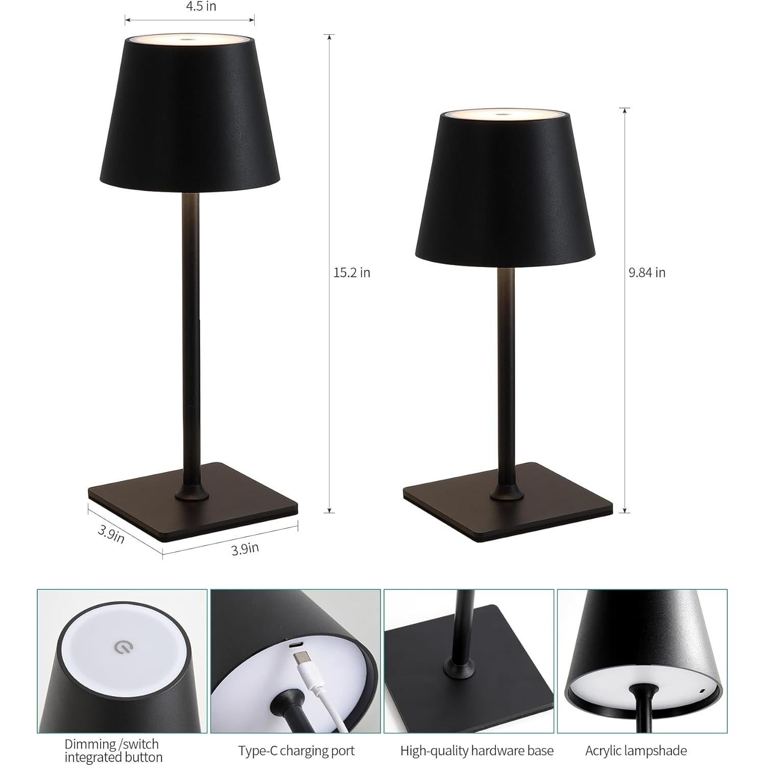 Lámpara de Mesa Inalámbrica Huaying LED 5000mAh Regulable