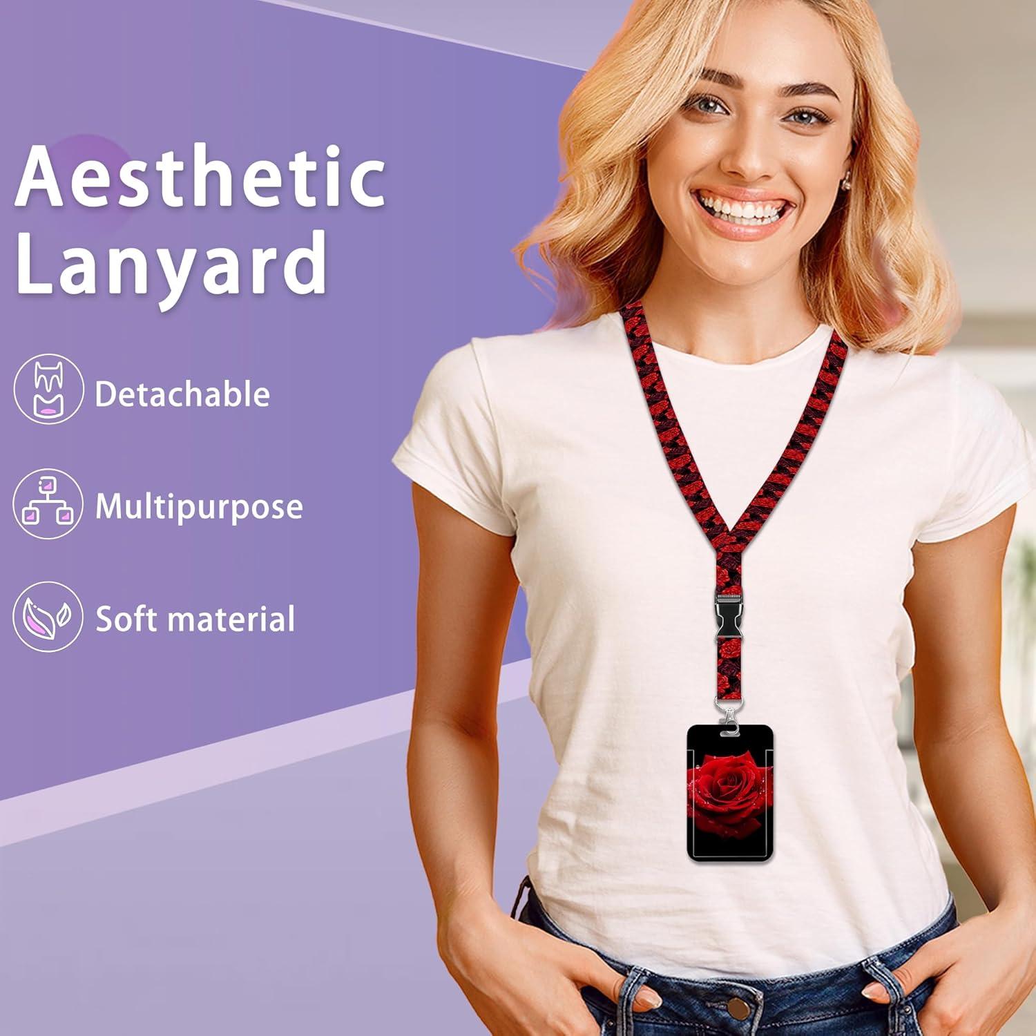 Cinta de Identificación SKYDAWNY Rosa con Clip Retráctil