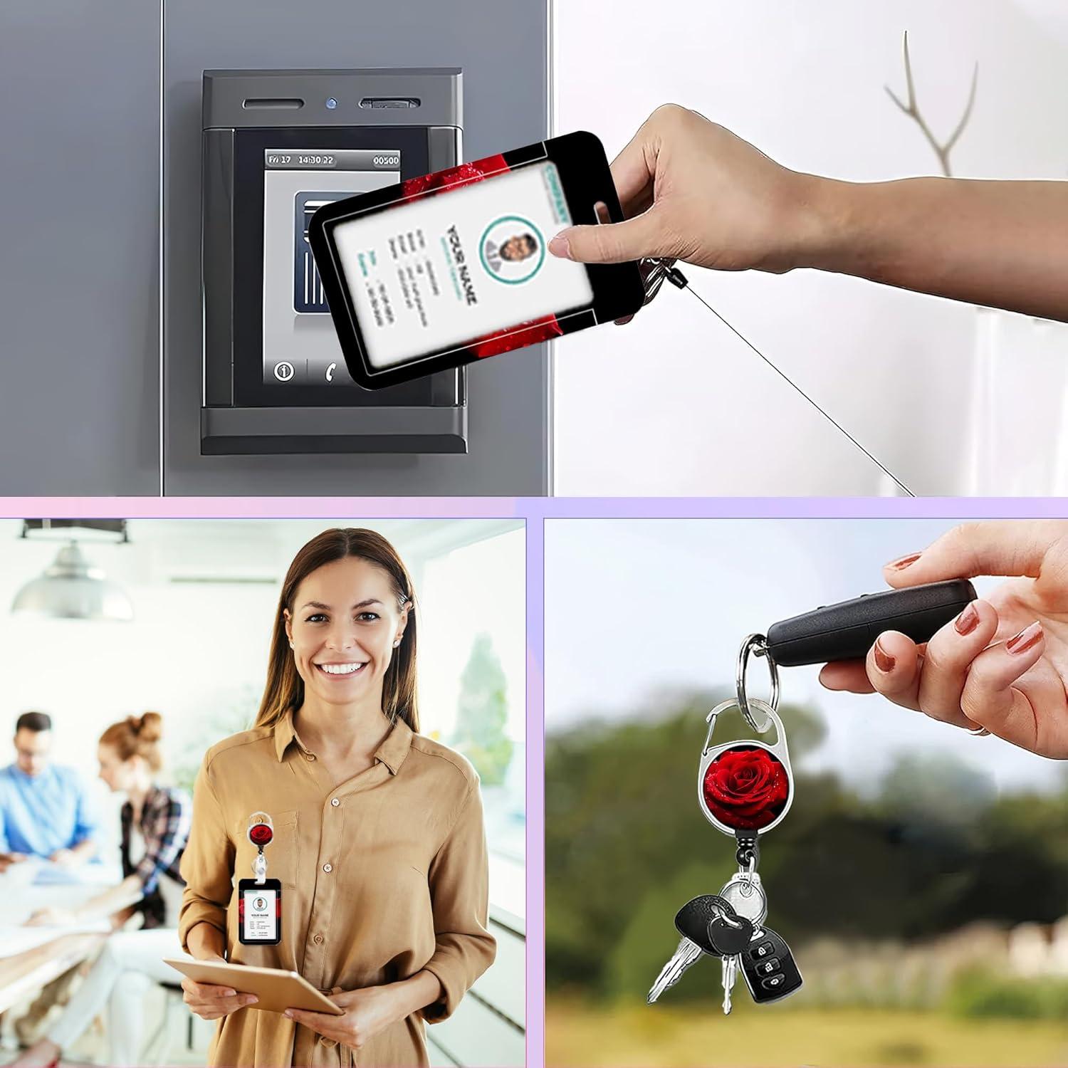 Cinta de Identificación SKYDAWNY Rosa con Clip Retráctil