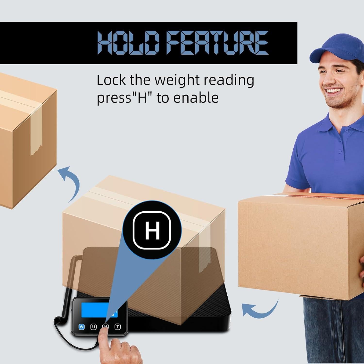 Báscula de Envío Drcowu 200kg/10g Digital con Retención y Tara