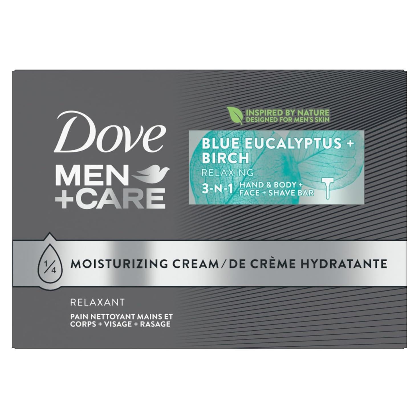 Dove Men+Care Barra 3 en 1 Eucalipto Azul 106.3g - 8 Unidades