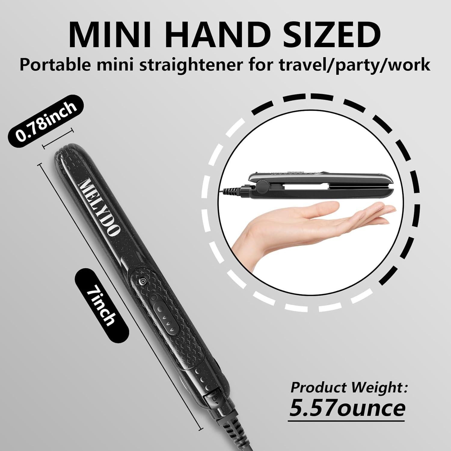 Mini Plancha de Cerámica Melydo YS01A para Cabello Corto