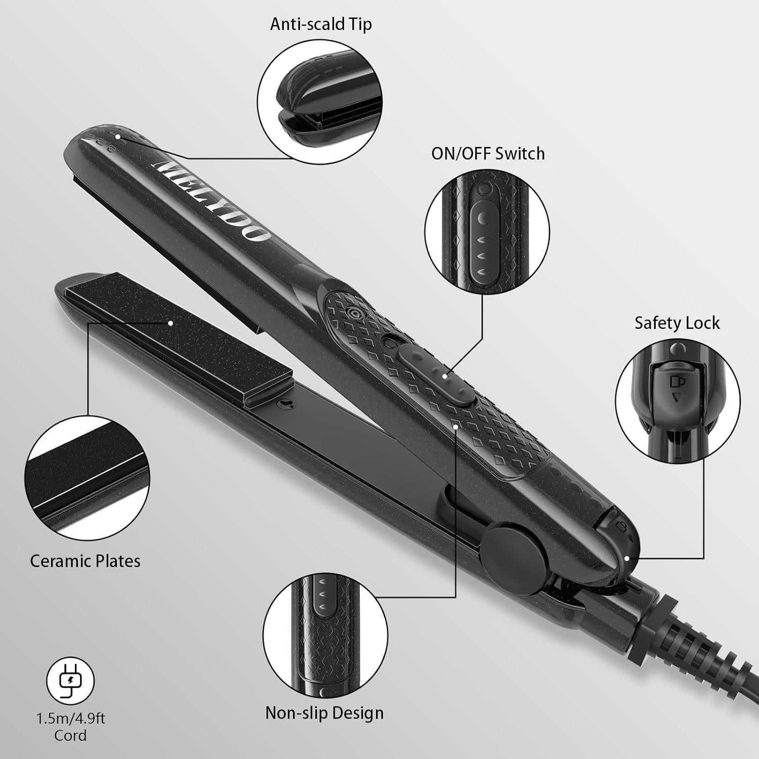 Mini Plancha de Cerámica Melydo YS01A para Cabello Corto