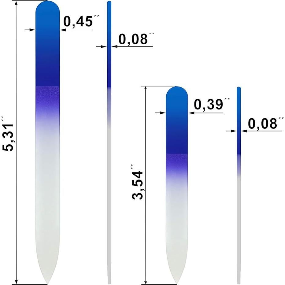 Set de 2 Limas de Uñas de Vidrio Mont Bleu - Hechas a Mano