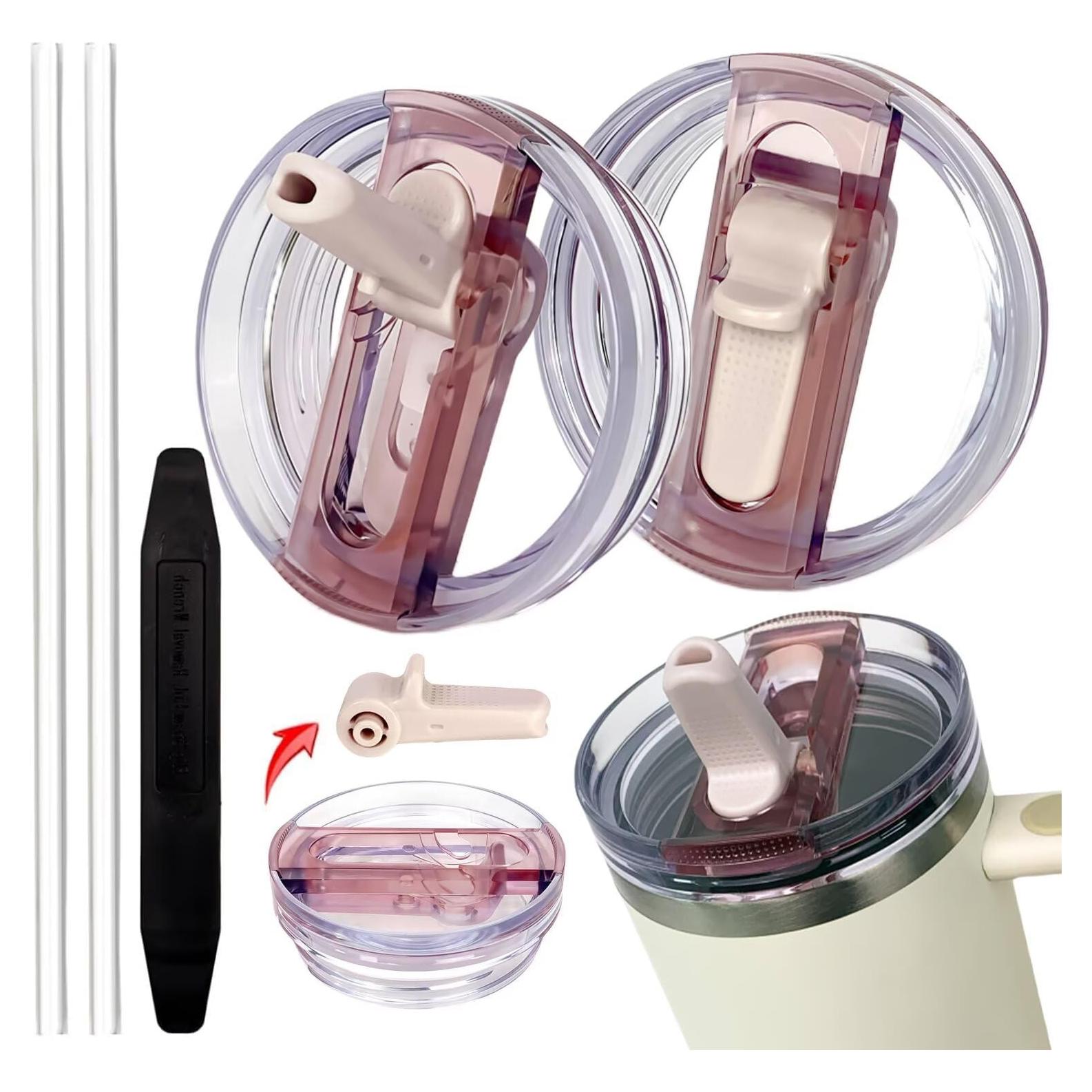 Paquete 2 Tapas de Vaso 40 oz HWHIEUAIK Cuarzo Rosa