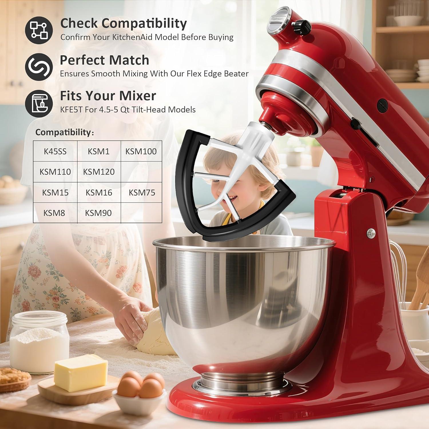 Batidor Flex Edge KitchenAid 4.5/5 Qt Negro - Silicona Auto-Scrape