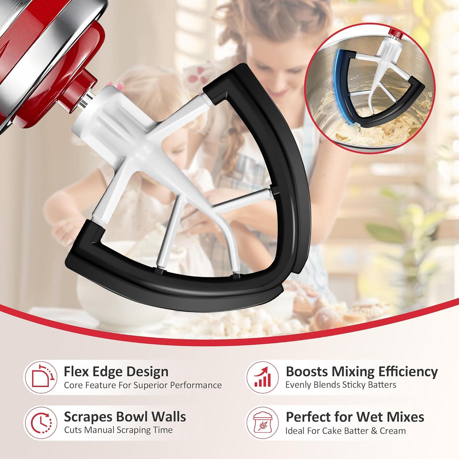 Batidor Flex Edge KitchenAid 4.5/5 Qt Negro - Silicona Auto-Scrape