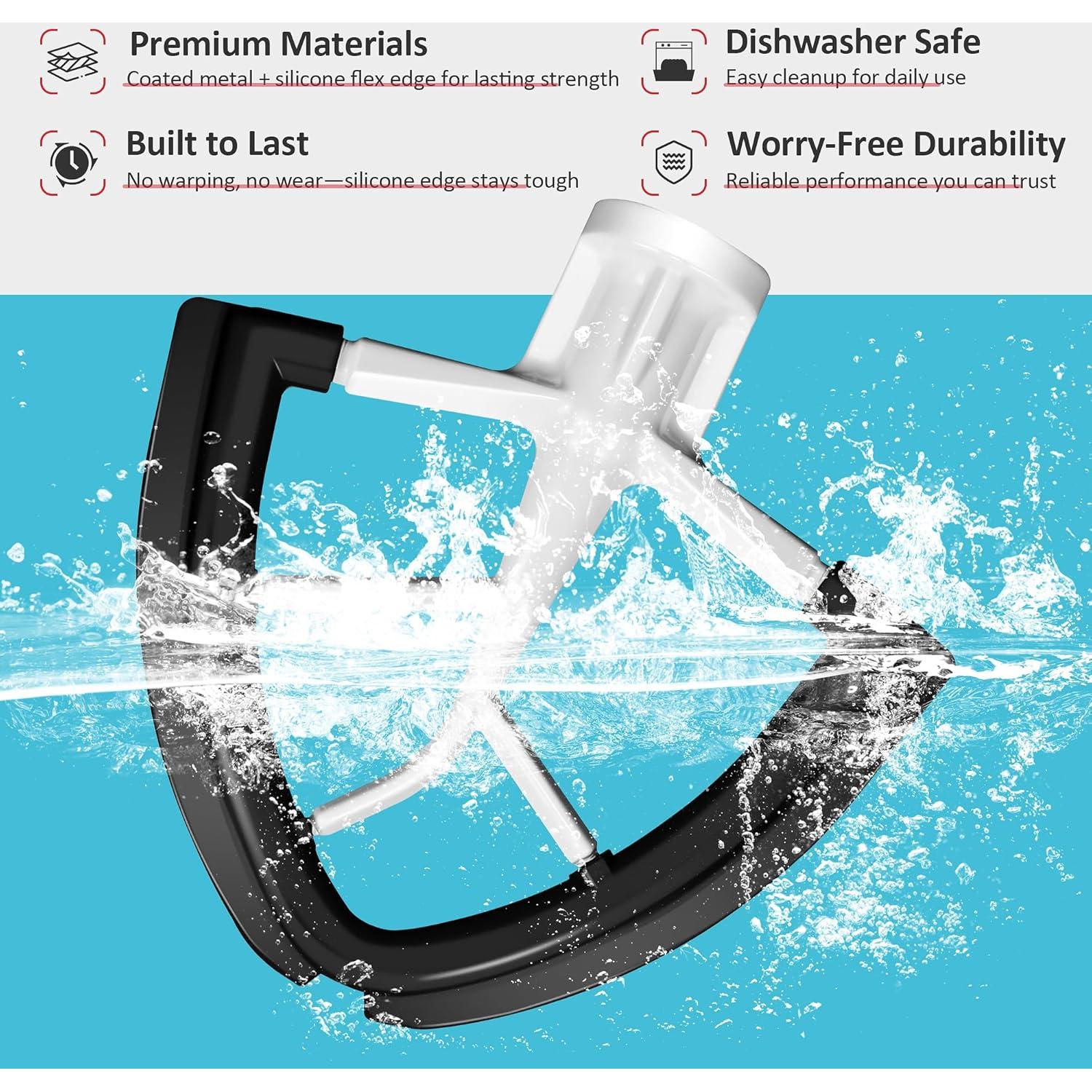 Batidor Flex Edge KitchenAid 4.5/5 Qt Negro - Silicona Auto-Scrape