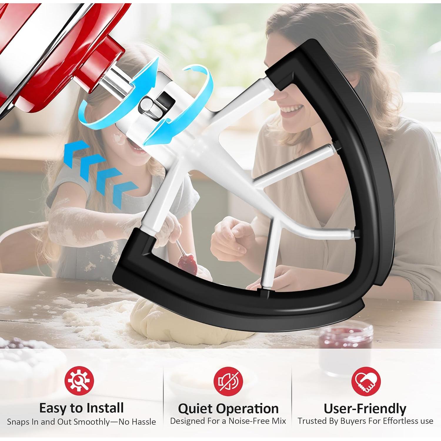 Batidor Flex Edge KitchenAid 4.5/5 Qt Negro - Silicona Auto-Scrape