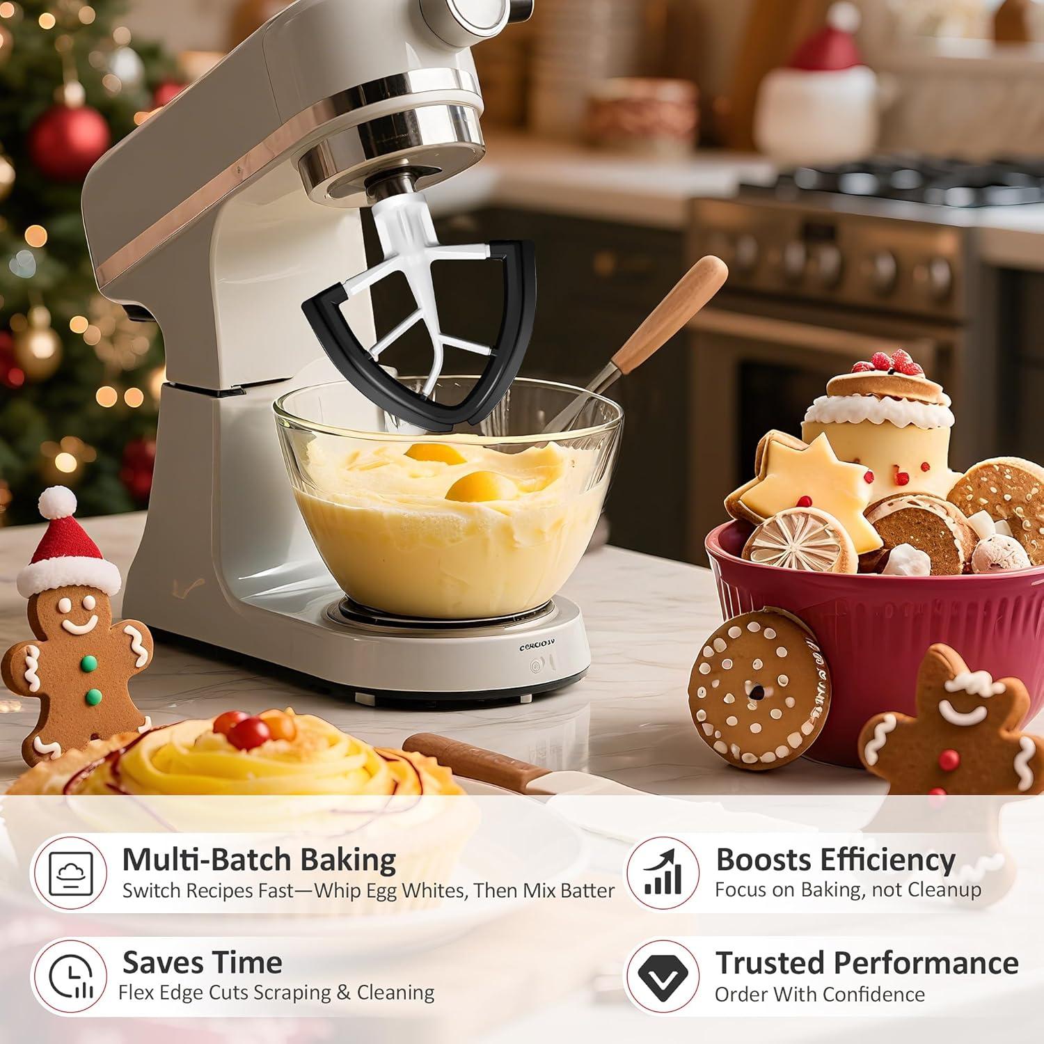 Batidor Flex Edge KitchenAid 4.5/5 Qt Negro - Silicona Auto-Scrape