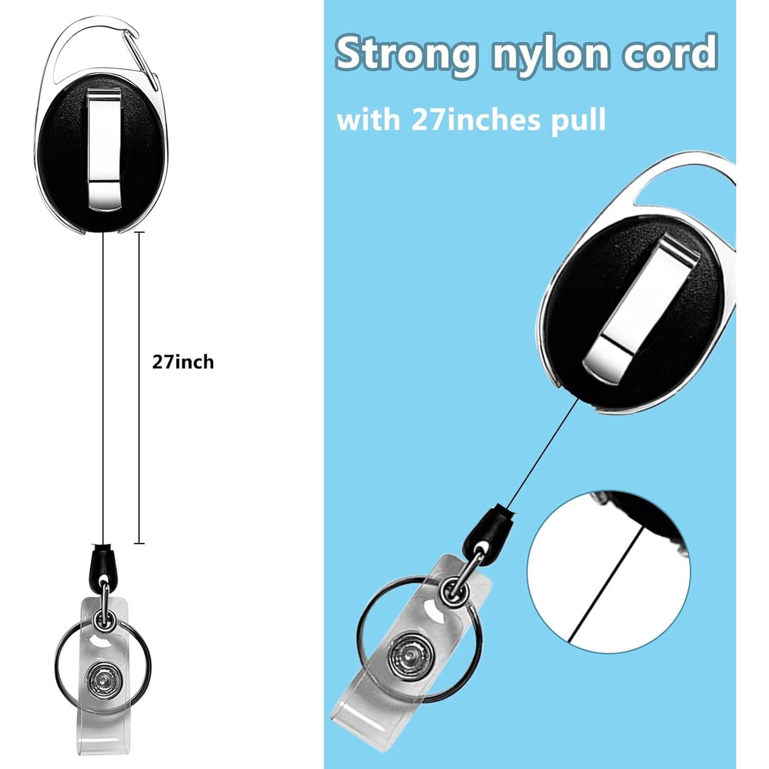 Paquete de 20 Sujetadores Retráctiles Diateklity con Clip